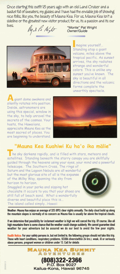 Mauna Kea Summit Adventures - Brochure Page 2